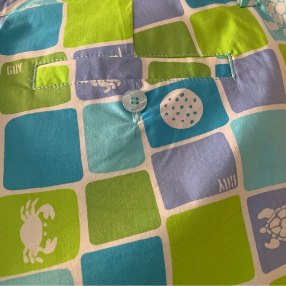 Lily Pulitzer NWT Women's Stretch Blue Green and Purple Capri’s w Ocean theme 8 - Picture 7 of 7